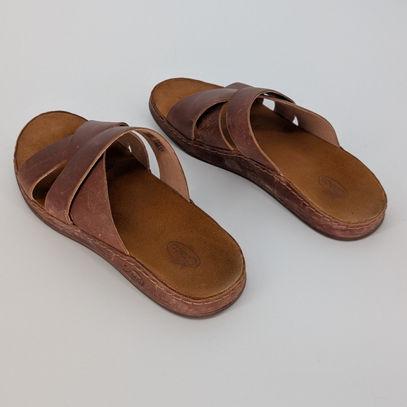 Chaco Wayfarer Slide Leather Cross-Strap Sandal | Size 9 | Toffee Brown Summer - Picture 13 of 17